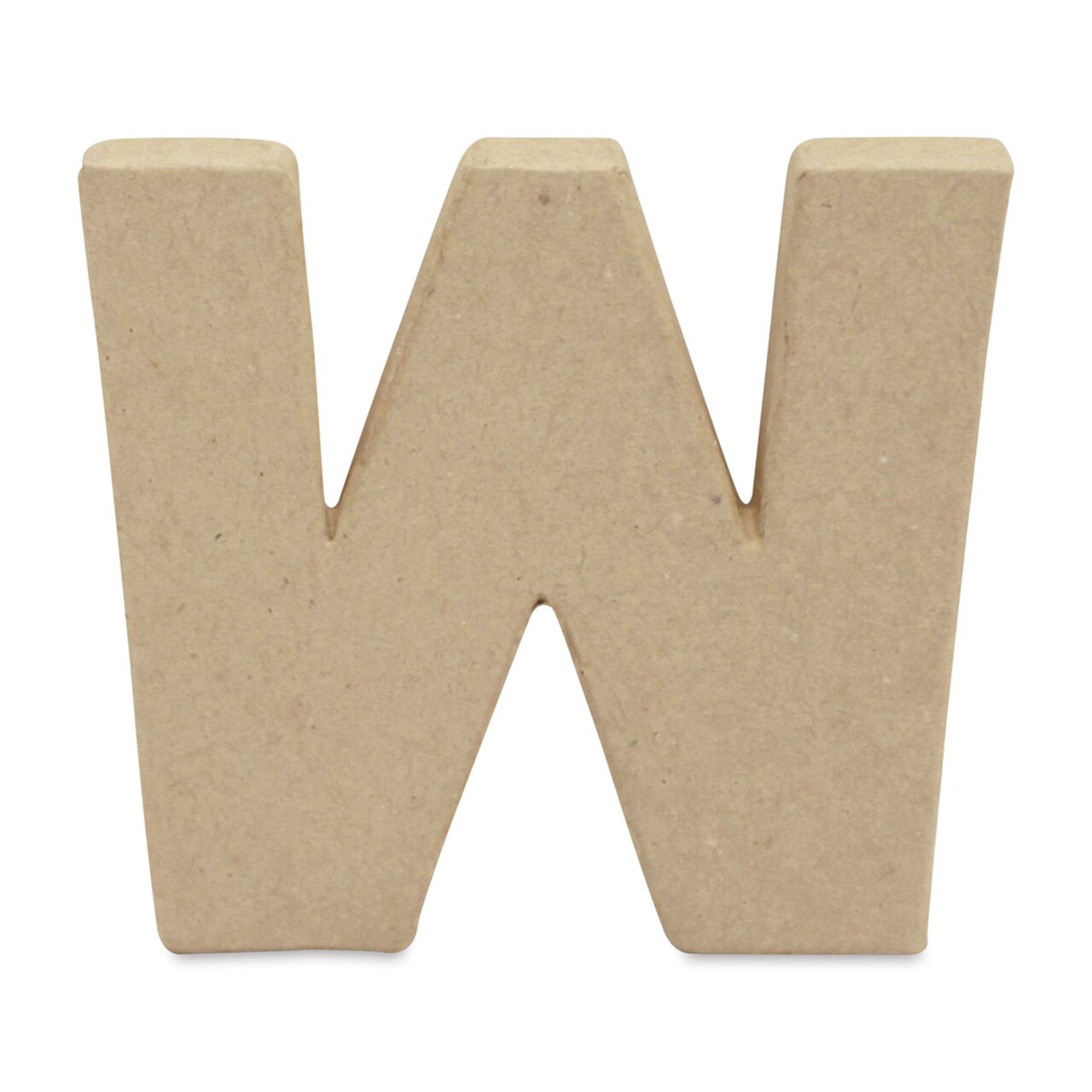 DecoPatch Paper Mache Small Kraft Letter - W, Lowercase, 4" W x 3-2/5" H x 1/2" D